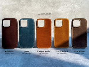 iPhone Leather Case | Handmade | Oil Waxed Leather | Canyon Brown