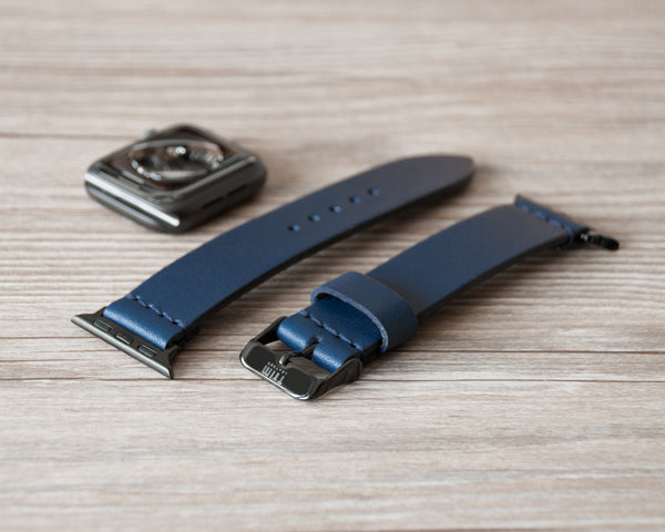 Blue leather discount apple watch band